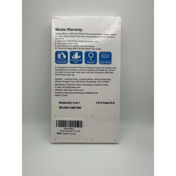 Mkeke Magnetic iPhone 14/13 Case Liquid Silicone Shockproof Protective Cover Blk - Picture 2 of 9